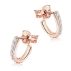 Elegant Curved With CZ Stone Silver Ear Stud STS-5314